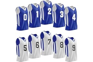 Pack of 10 Reversible Men's Mesh Performance Athletic Basketball Jerseys - Blank Team Uniforms for Sports Scrimmage Bulk