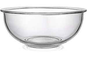 BOVADO USA 2.5 Quart Glass Bowl for Storage, Mixing, Serving - Clear, Dishwasher, Freezer & Oven Safe Quality Glass, Easy-Clean, 2.5 QT
