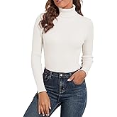 PrettyGuide Women's Ribbed Turtleneck Long Sleeve Sweater Tops