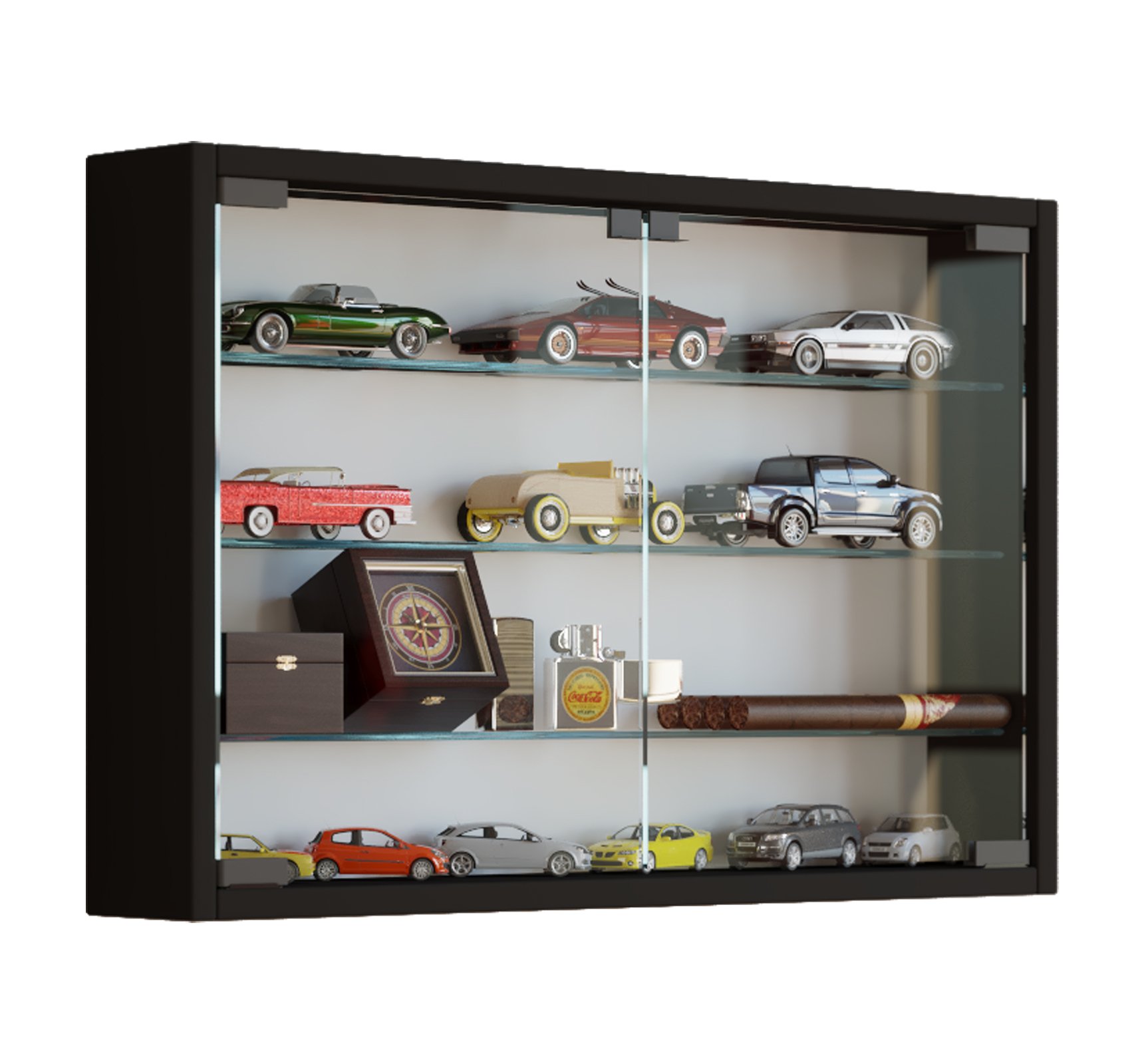 VCM Wall display cabinet Mandosa M,Black