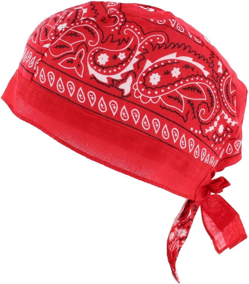 Zac's Alter Ego Fitted Paisley Print Zandana (Easy Tie Durag/Skull Cap)