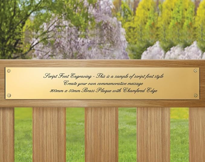 Jati Brass Memorial Plaque for Garden Benches, Personalised