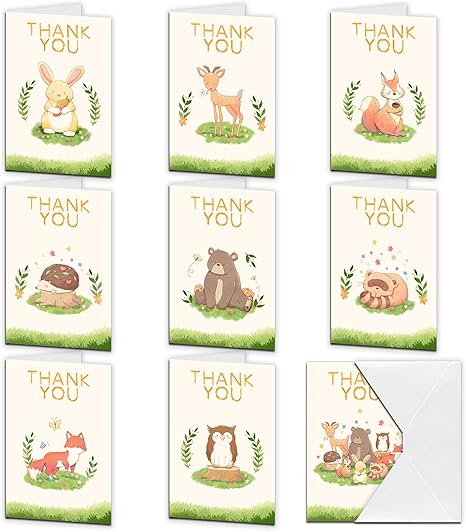 Amazon Co Jp Superdant 10x15cm 9枚セット 動物thank You メッセージカード 感謝カード お礼の手紙 9枚封筒付き グリーティングカード カード ギフトステッカー クラフトペーパー 手紙 ありがとう 挨拶レター 友達 職場 母の日 父の日 招待状 結婚式 お祝い手紙 挨拶状