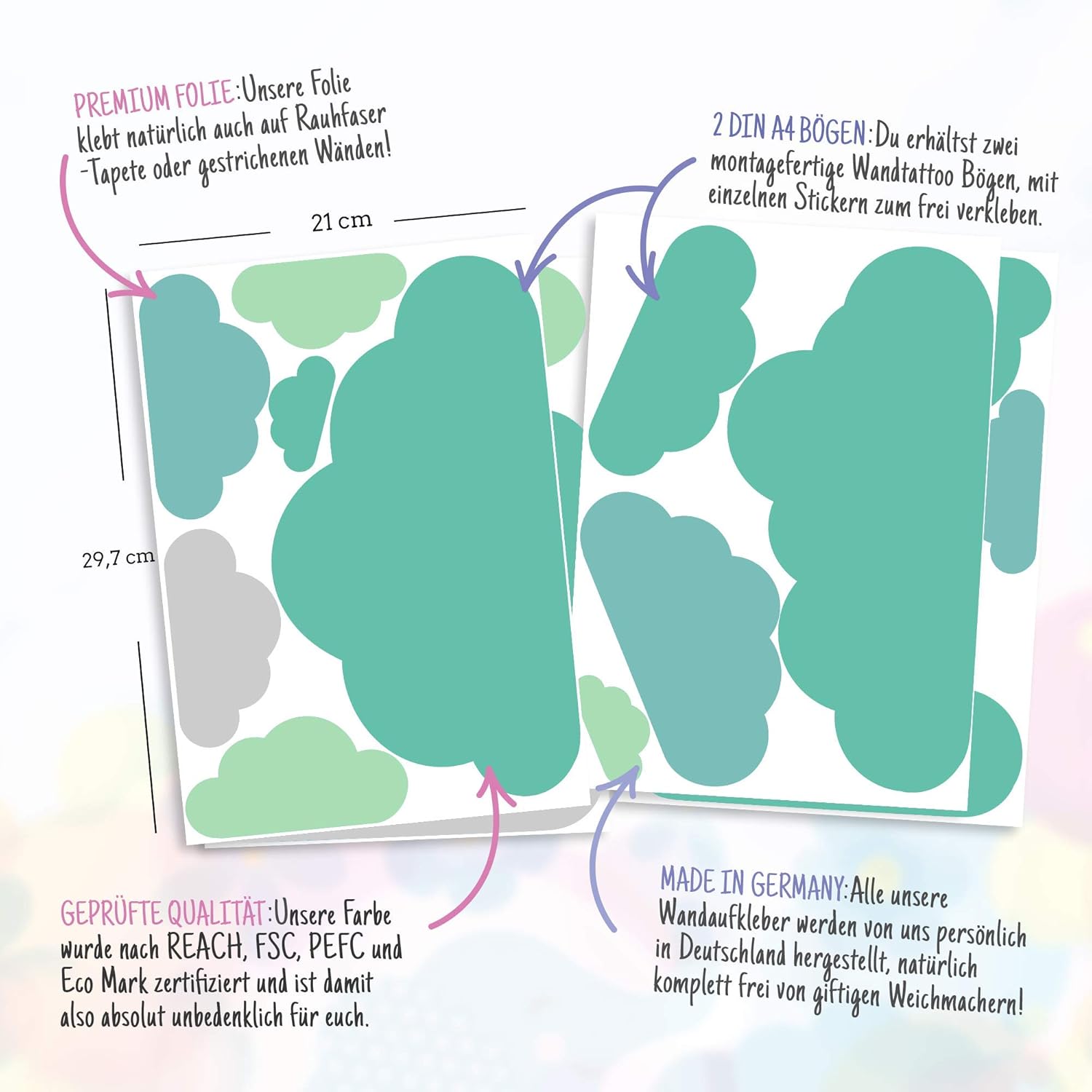 Jungen Rauhfaser Wandsticker Pastell Farben Blau Wandaufkleber Sleepy Eye Wanddeko 20 Teile Wolken Wandtattoo Kinderzimmer Set Baby Tapete Sticker Zum Kleben Madchen Wandfolie Kleinkinder Wanddekoration Wandsticker Wandfiguren