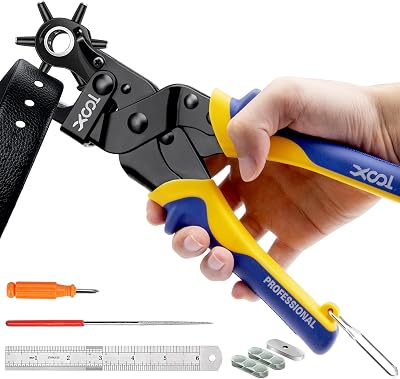 XOOL Revolving Punch Plier Kit Leather Hole Punch Set Professional
