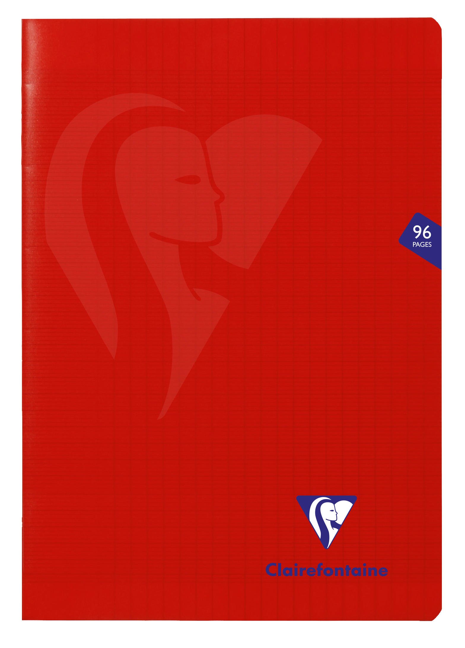 Clairefontaine 333161C - One Red Mimesys Stapled Notebook - Dimensions: A4 21x29,7 cm - 96 Seyes Ruled Pages - White Vellum Paper 90 g - Polypro Cover