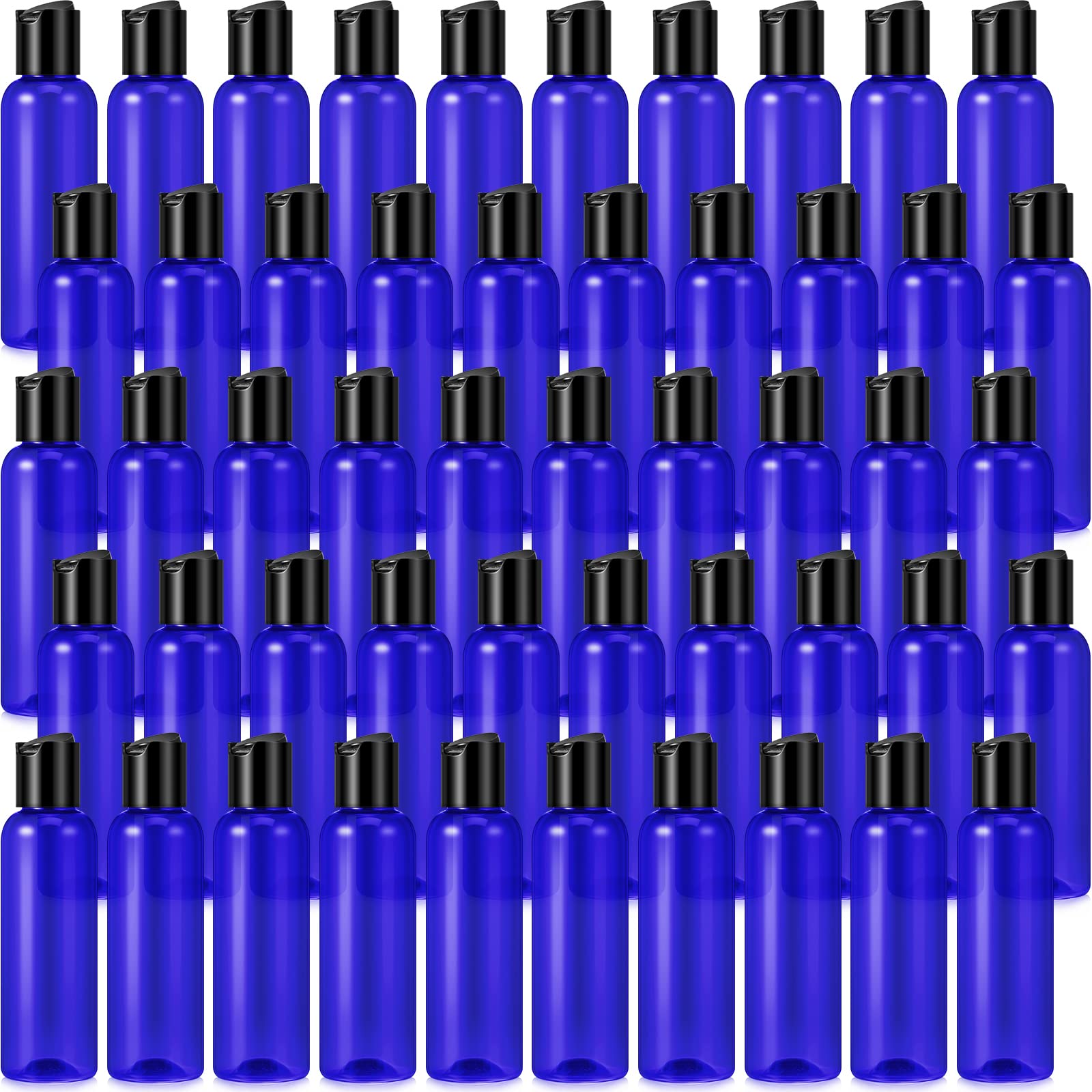 Photo 1 of Mimorou 50 Pcs 4oz Empty Plastic Travel Bottles with Disc Top Flip Cap Small Travel Size Bottles Blue Refillable Empty Containers for Shampoo Lotion Liquid Body Soap Cream Toiletries