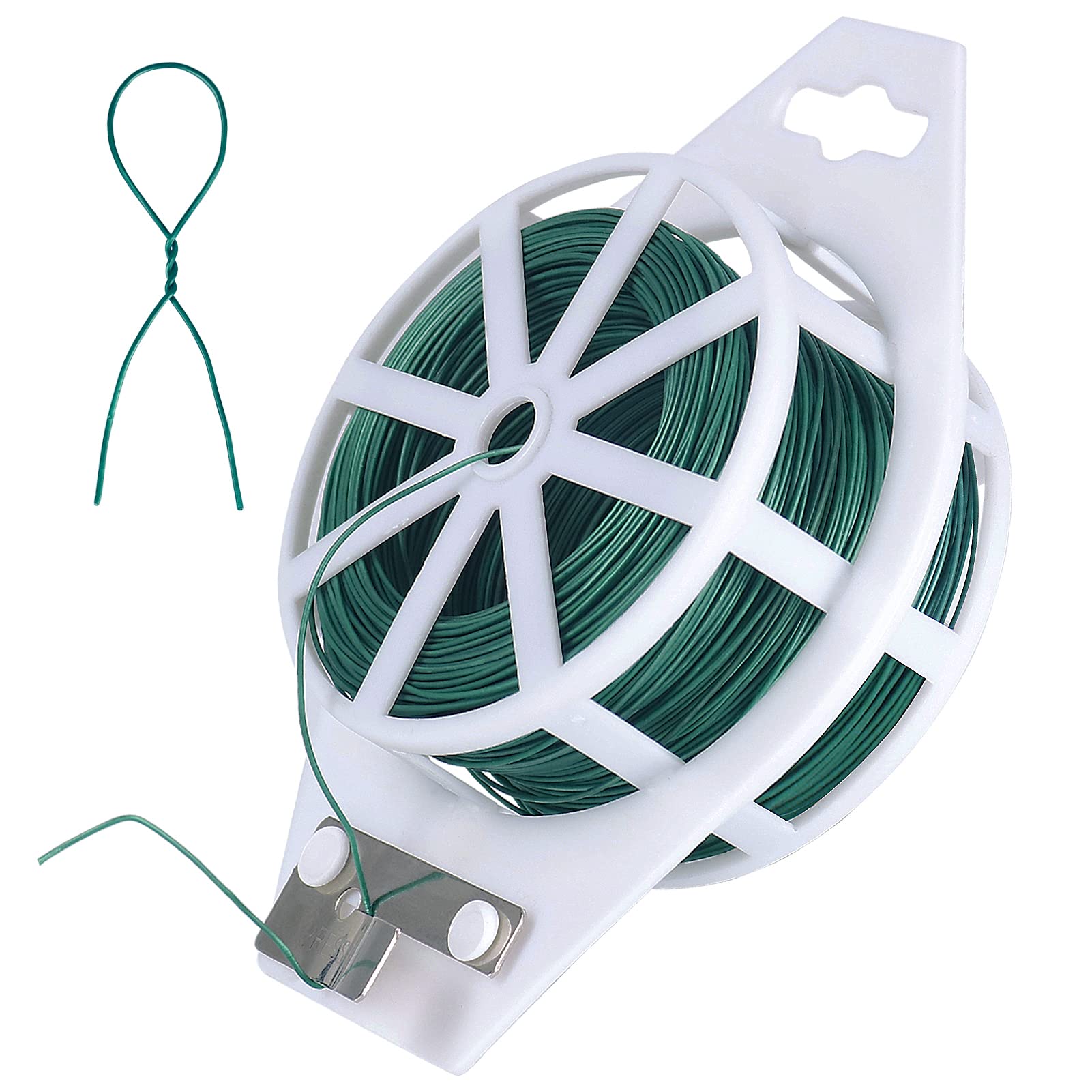 Green Floral Wire with Cutter, 100M 22 Gauge Florist Wire Wreath Making Supplies, Floral Cord for Wreaths Garland, Floristry Arrangement, Flower Bouquets and Crafts