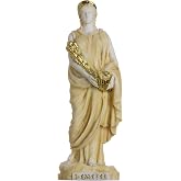 BEAUTIFUL GREEK STATUES Demeter Goddess of The Harvest and Agriculture Alabaster Statue Gold Tone 6.7"