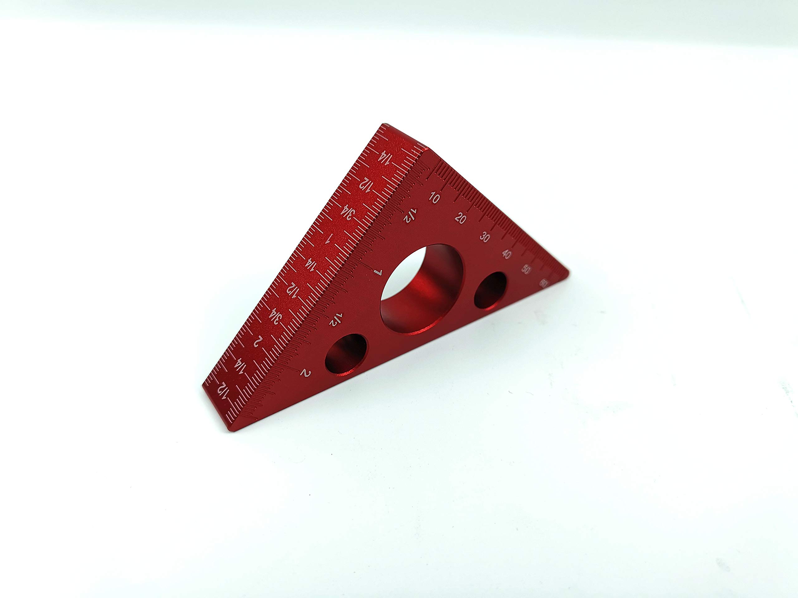 Angle Meter Triangle Ruler 45 Degree Right Angle Gauge Woodworking Measurement Tool Aluminum Alloy, Red 94 * 68 * 15mm