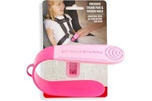 UnbuckleMe Car Seat Buckle Release Tool - Easy Opener Aid for Arthritis, Long Nails, Older Kids - Button Pusher for Infant, Toddler, Convertible 5 pt Harness car Seats - As Seen on Shark Tank (Pink)