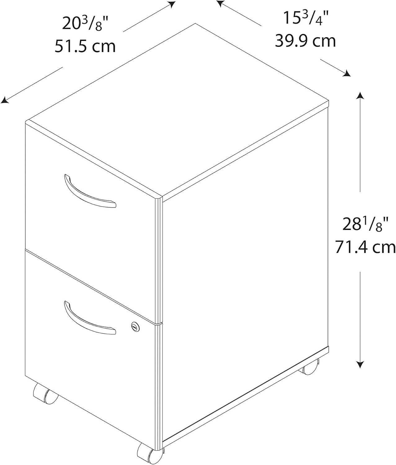 Series C 2 Drawer Mobile File Cabinet in Hansen Cherry: Furniture & Decor