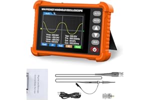Handheld Oscilloscope AIOMEST, Portable Digital Automotive Oscilloscope with 2.8" TFT Screen, 500KHz Bandwidth, 2.5MS/s Sampl