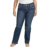 Silver Jeans Co. Womens Plus Size Suki Mid Rise Curvy Fit Trouser Leg Jeans - Legacy