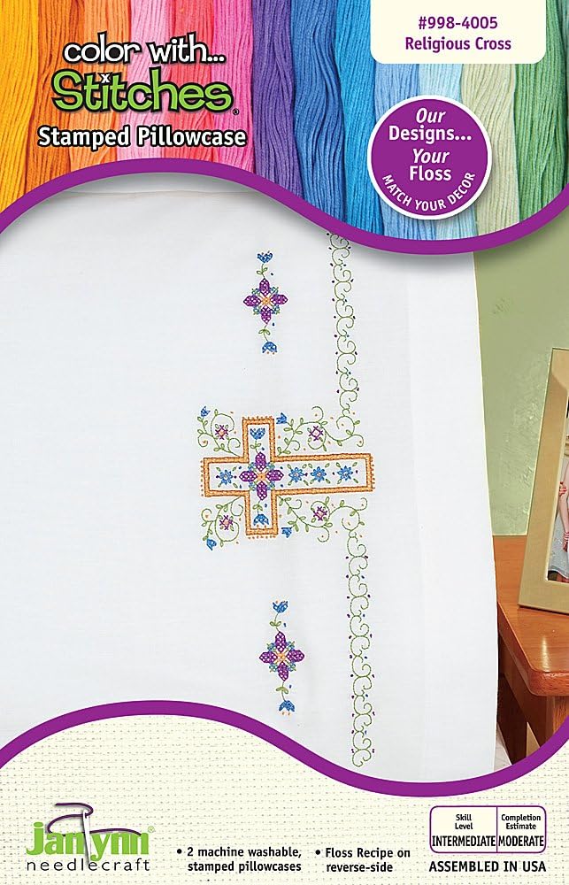 The Janlynn Corporation Religious Cross Pillowcase Pair