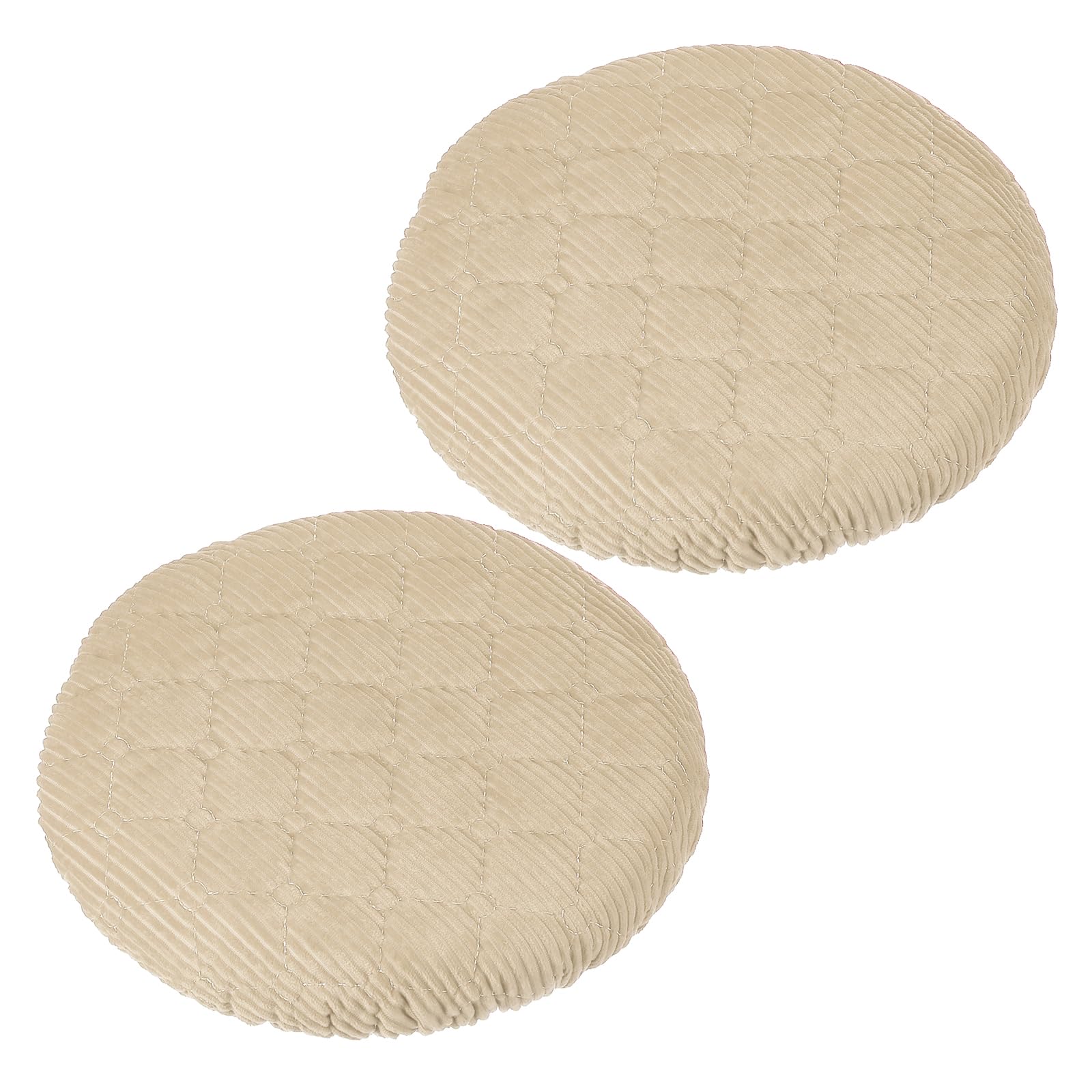 PATIKIL Stool Covers Round, 2 Pack Elastic Bar Stool Cover Washable Stool Cushion Slipcovers Stretchy Bar Chair Seat Cover for 10-13 Inch Chair, Khaki