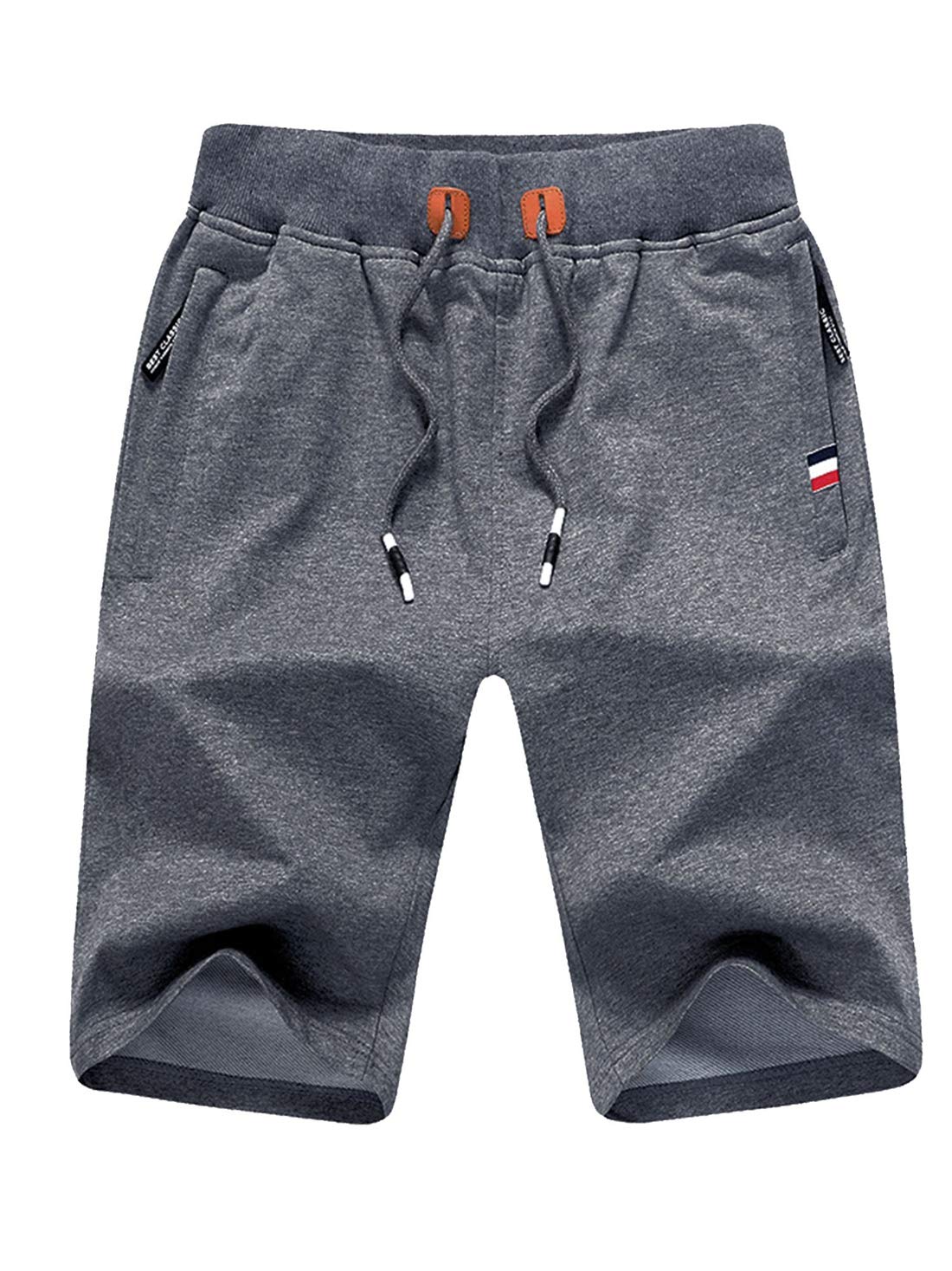Tansozer Kurze Hose Herren Shorts Sommer Jogginghose Kurz Baumwolle Gym Sweat Shorts Herren Sport (Grau,L)