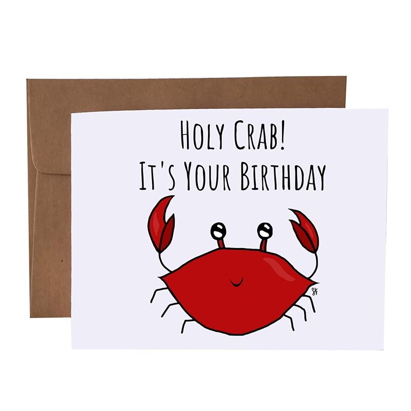 Holy Crab It's Your Birthday Crab Pun Card Handmade