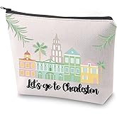 ZJXHPO Charleston Trip Travel Case - Multicolor Cosmetic Bag - Waterproof Polyester - Zipper Closure - 9.25 x 6.69 Inches - Unisex-Adult - Cosmetic Cases