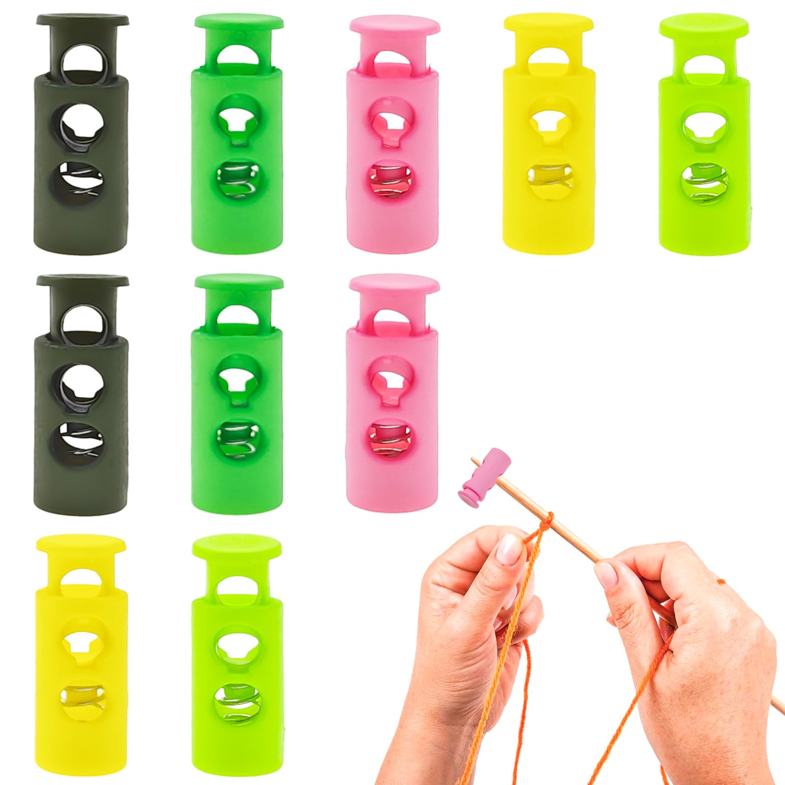 Photo 1 of 10 Pack Knitting Stitch Stoppers - Spring Needle Point Protectors, Nylon Needle Protectors