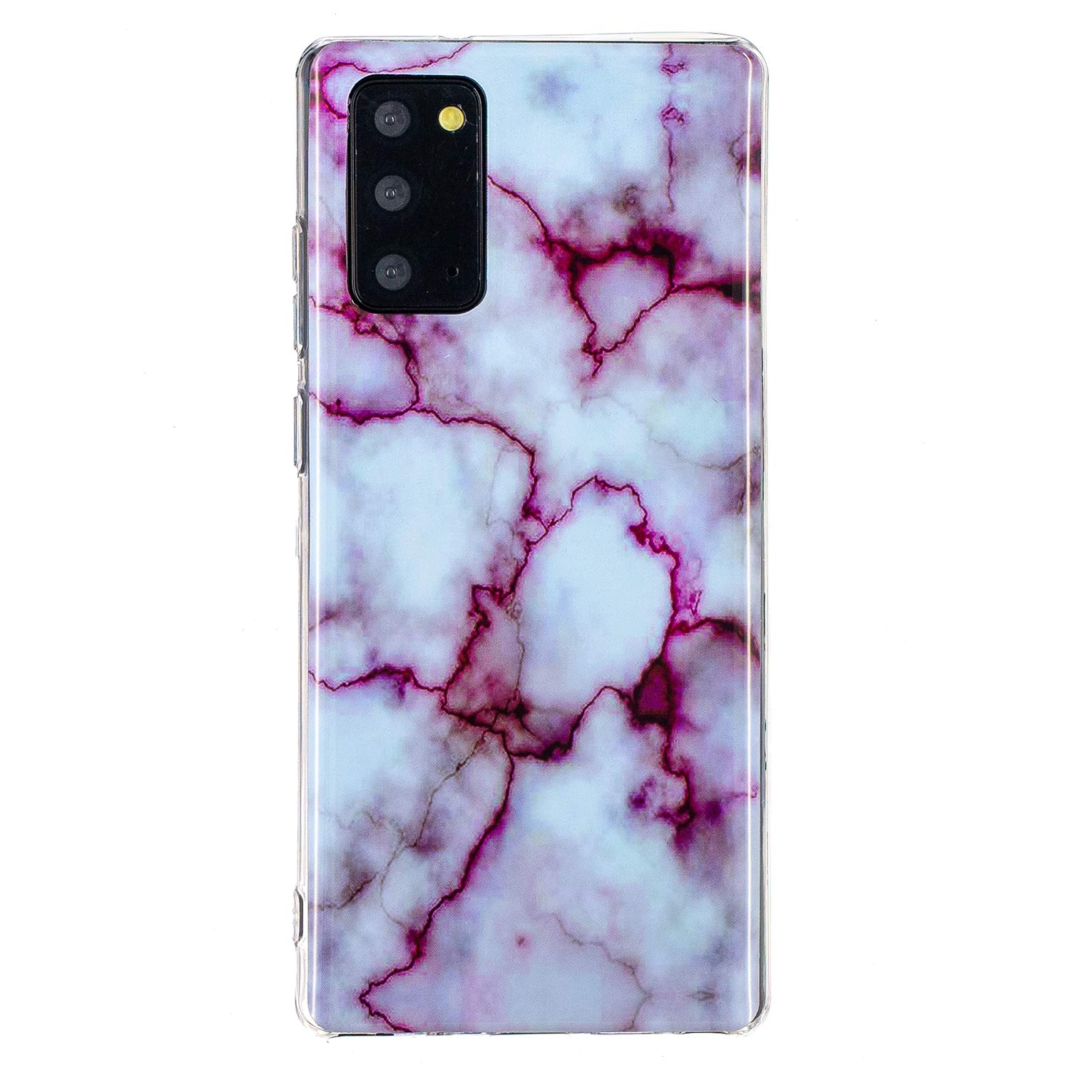 Samsung Galaxy A02S Marble Case, Ultra Silm Natural Marble Full-Body Protection Shockproof Rugged Bumper Silicone Protective Cover for Samsung Galaxy A02S Phone Case, Red