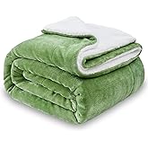 SOCHOW Sherpa Fleece Throw Blanket, Double-Sided Super Soft Luxurious Plush Blanket Throw Size, Sage Green, 50x60 inches