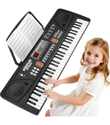 Piano de teclado de 61 teclas, piano digital electrónico con micrófono Piano de teclado de 61 teclas, piano digital electrónico con micrófono