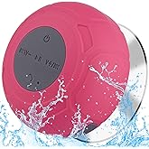 Annlend Waterproof Bluetooth Shower Speaker Portable Wireless Water-Resistant Speaker Suction Cup,Built-in Mic Gifts for Kids Speakerphone for iPhone Phone Tablet Bathroom Kitchen - Pink