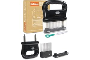 DePango Meat Tenderizer, Meat Tenderizer Needle with Heavy-Duty Stainless Steel 48 Blades for Tenderizing Steak/Chicken Breas