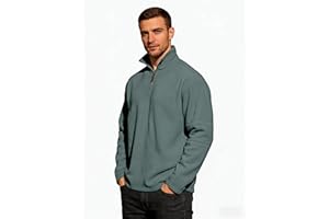Men's Quarter Zip Pullover Sweatshirt, Lightweight Mock Neck Long Sleeve Casual Top