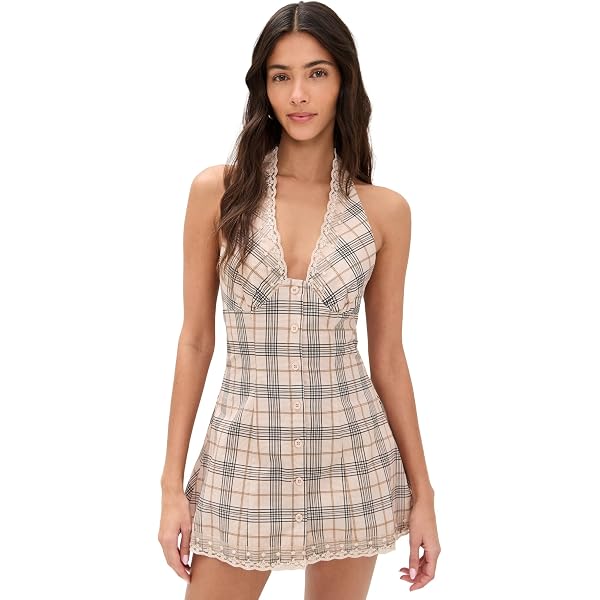 June & Hudson Striped Mini Dress – Pink & White Ruffle Tiered Sundress With Adjustable Straps