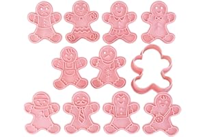 11 Pack Cookie Cutter Christmas Biscuit Stamp Gingerbread Man Biscuit Cutter Kitchen Baking Accessories
