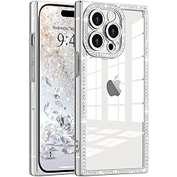 ROSEHUI Clear Glitter Phone Case for iPhone 15 Pro