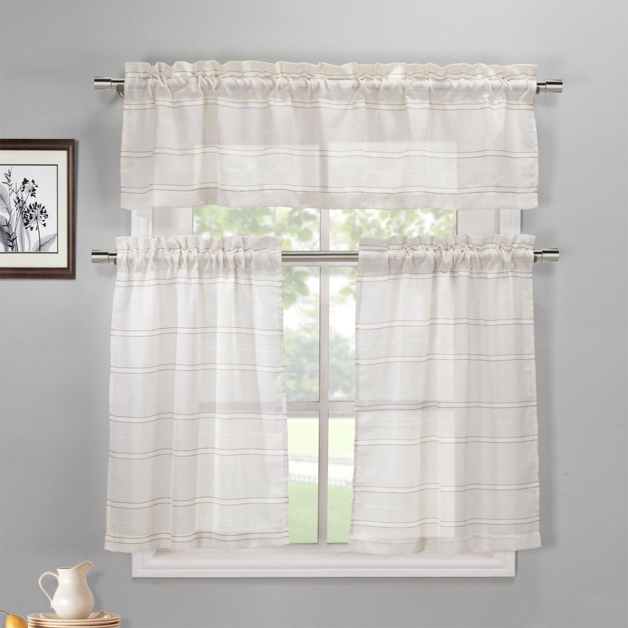 Best rustic 3 piece kitchen curtains