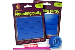2 Pack GreenFix Mounting Putty 2oz - Sticky Tack for Wall Hanging Removable - Blue Adhesive Putty - Wall Putty for Hanging Posters Arts & Crafts Collectibles