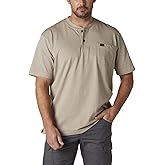 Wrangler Riggs Workwear mens Short Sleeve Henley Shirt, Oatmeal Heather, X-Large Tall US