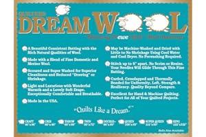 DREAM WOOL BATTING Quilters Dream Wool Throw Size 60" X 60"