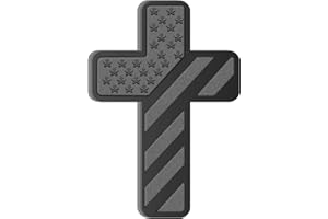 LWQLZY Cross Christian Car Emblem – Patriotic USA Flag Zinc Alloy 3D Badge with 3M Adhesive – Cross Decal for Car, Truck, Window, Door, Toolbox, or Home Decor (Matte Black)