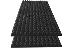 HWLIYUTAI 2 Pack pyramid AcousticPanels, 48''X24''X2'' Sound Proof Foam Panels, Soundproof Wall Panels,Sound Absorbing Panels for Effective Soundproofing,Acoustic Treatment Foam for Home