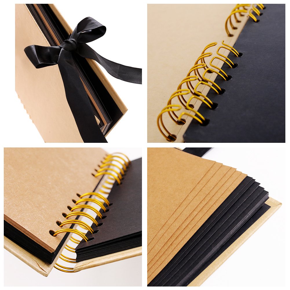 100 Pages Scrapbook, Photo Album DIY Memory Book Craft Paper with Accessories Scrapbooking Supplies for Anniversary Birthday Wedding Gift