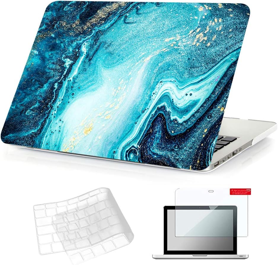 Compatible with 2012-2017 MacBook Pro 13 Inch Case with Retina Display Laptop A1425/A1502 No CD-ROM for MacBook Pro 13-Inch with TPU Keyboard Cover,Screen Protector, River Sand Patter