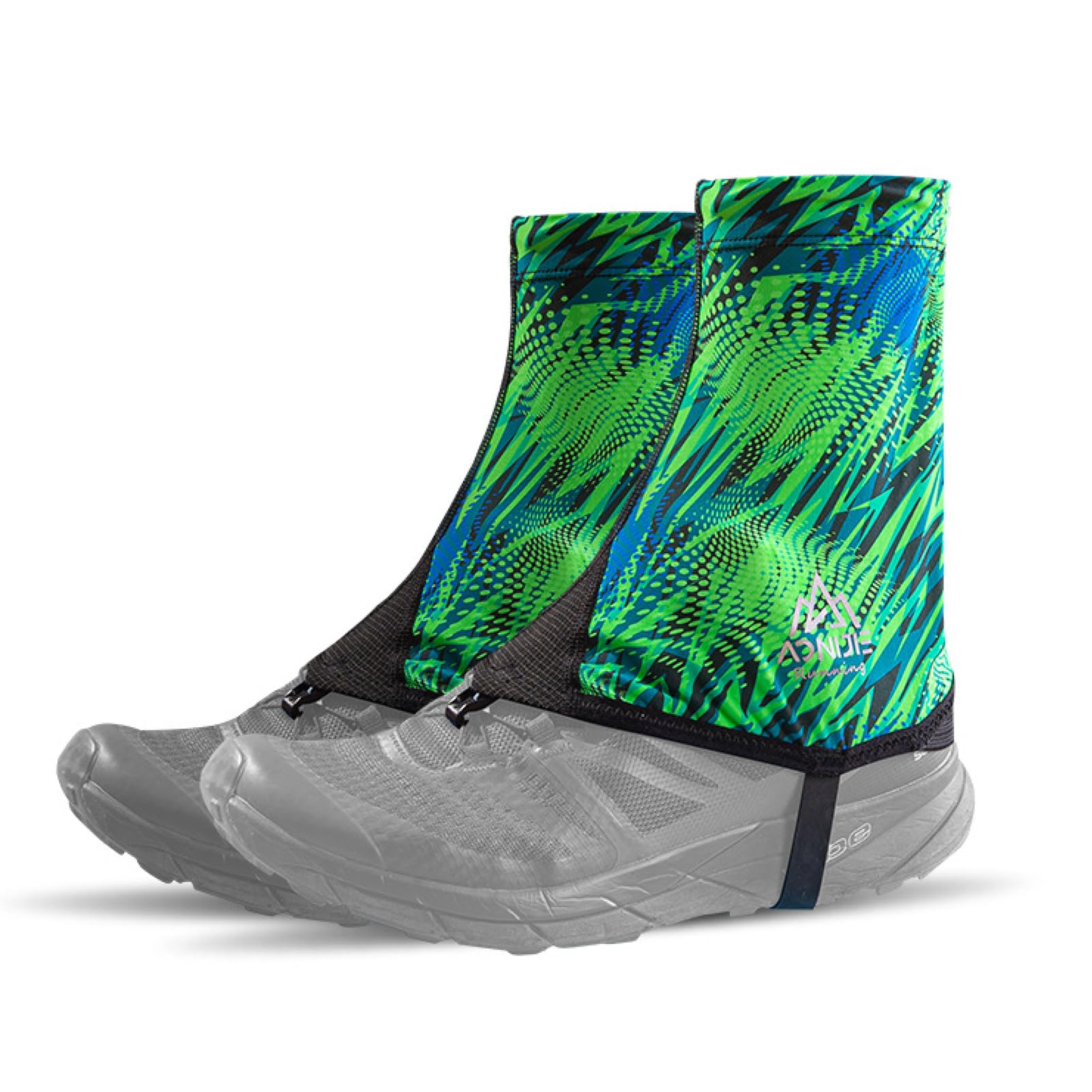 Azarxis Trail Gaiters Low Ankle Gators Shoes Boots Cover Breathable & Sand Protection for Men Women Running Triathlon Marathon Cycling Hiking Long Distance Backpacking Ourdoor Sports (Green, L)