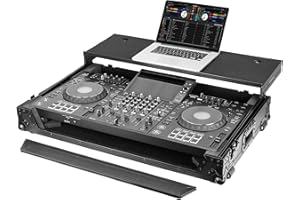 Odyssey FZGSXDJAZWBL AlphaTheta XDJ AZ Black Label Flight Case with Glide Style Laptop Platform and Wheels - Black