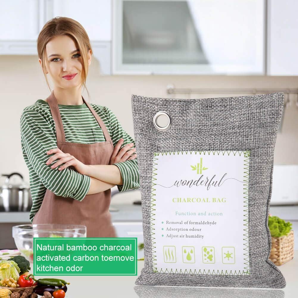 Angbo Activated Bamboo Charcoal Air Purifying Bags for Home, Car and Office, 8 Packs: Home & Kitchen