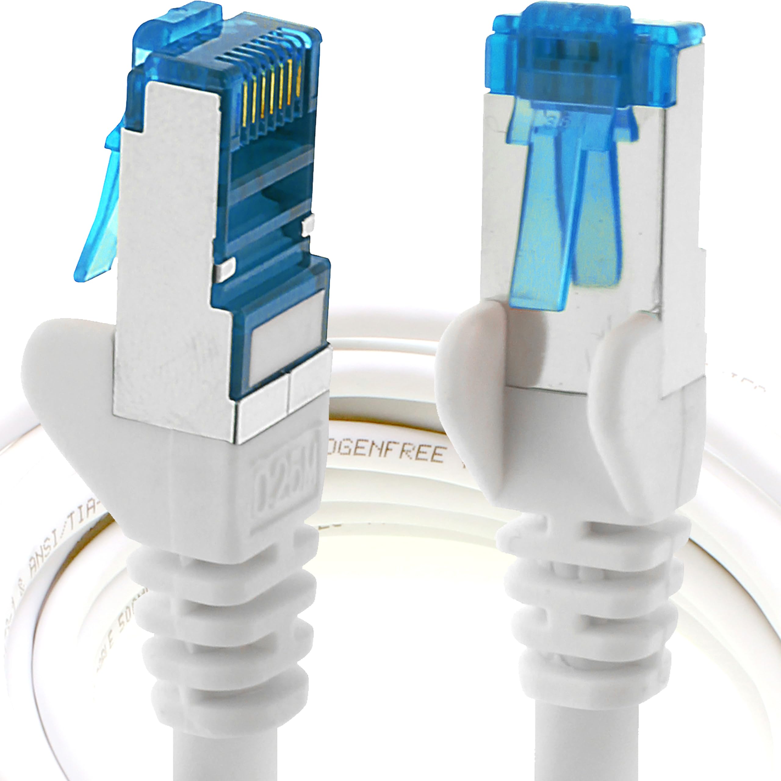 1aTTack.de 7.5m - CAT6a - network cable white - 1 piece CAT 6 A patch cable 10000 Mbit s SFTP PIMF 500 MHz compatible with CAT5 CAT6 CAT7 DSL Internet Switch Router
