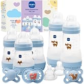 MAM Easy Start Anti-Colic 5 Baby Bottle &amp; 3 Pacifier Newborn Gift Set | 5 Self Sterilizing Bottles (3X 5oz, 2X 9oz) &amp; 3 Original Pacifiers 0&ndash;16 Months + Extra Nipples