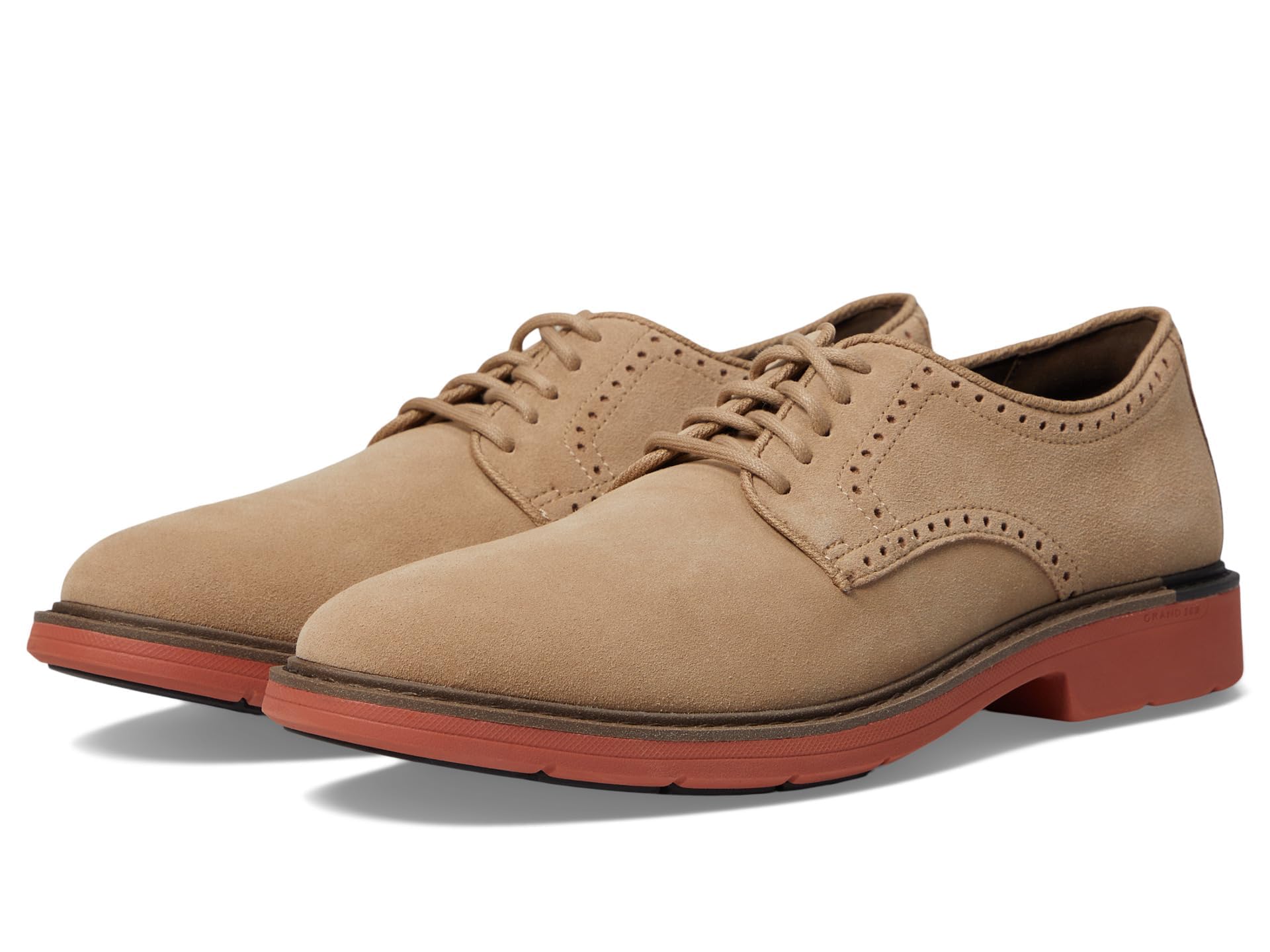 Cole Haan Men's GoTo Plain Toe Oxfords, Dark Latte Suede/Truffle, 10-W US Image