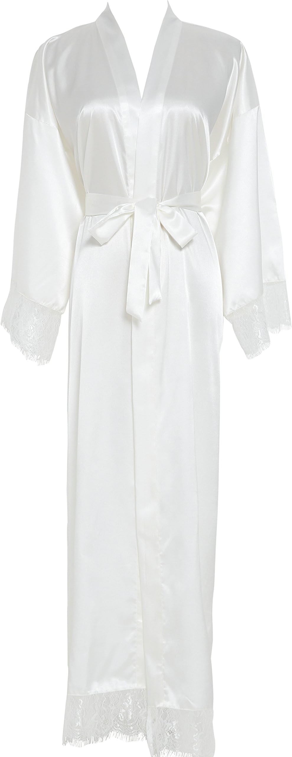 Women's Kimono Robe Long Lace Trim Bridesmaid Robes Bridal Robe…