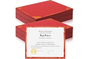 Geosar 200 Pack Certificate Holders Diploma Holders Office Certificate Covers Bulk Document Covers Letter Size Certificates Diploma Covers for 8.5 x 11 Inch Paper (Red with Gold Foil Border)