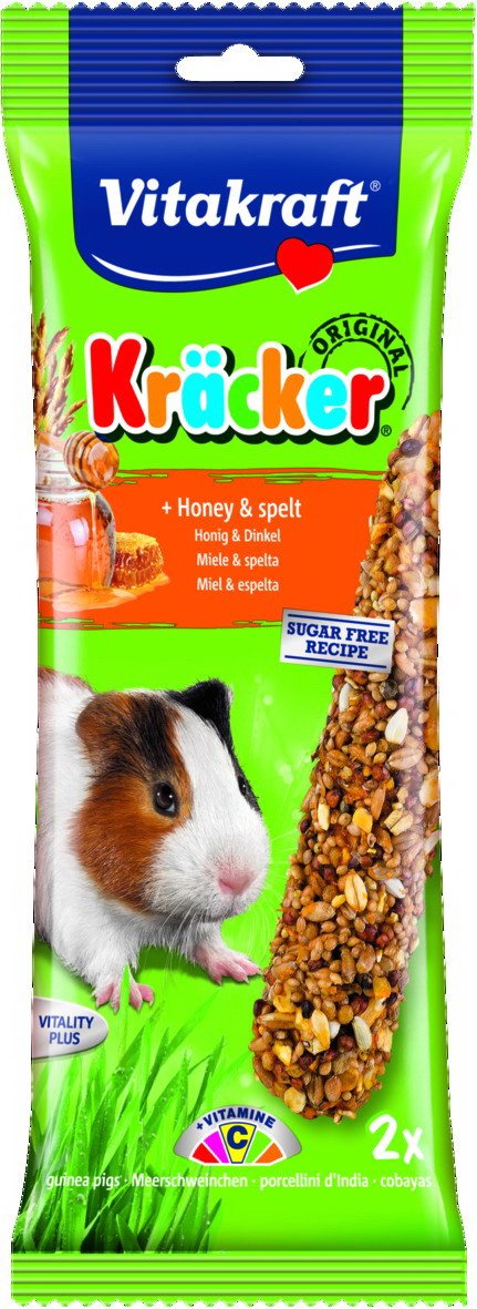 Vitakraft Kracker Guinea Pig Small Animal Food Honey-Spelt, Pack of 5